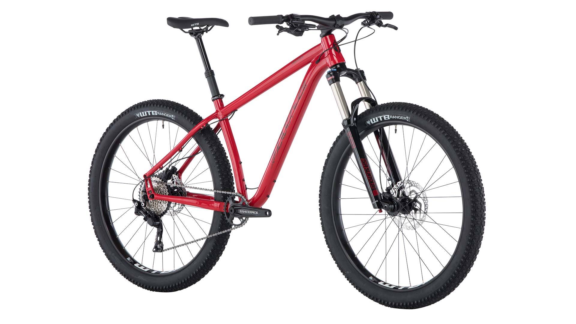 Salsa Timberack Deore 27.5 bike red color front three-quarter view