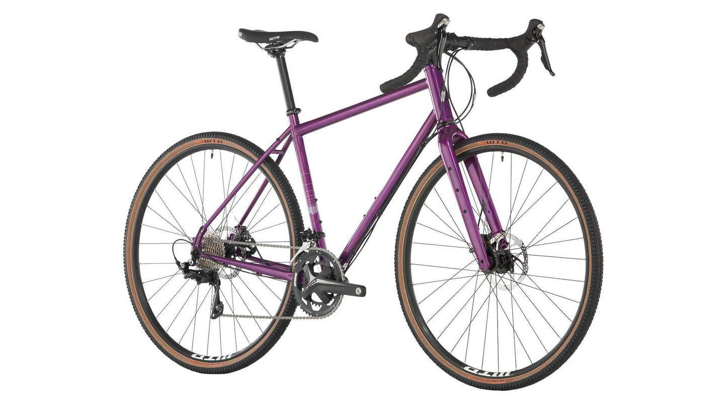 Salsa Vaya 105 bike purple color front three-quarter view