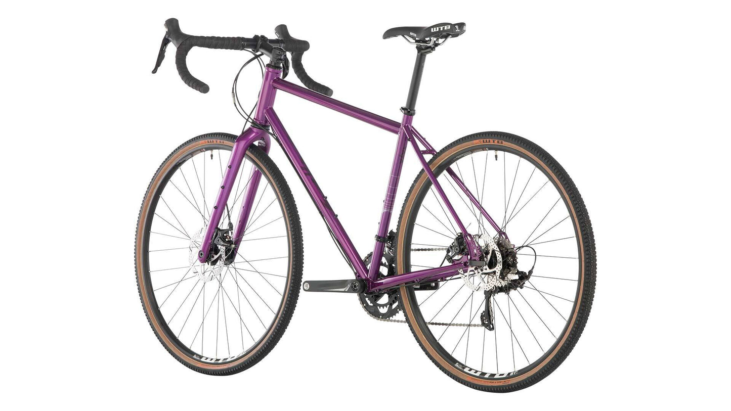 Salsa Vaya 105 bike purple color rear three-quarter view