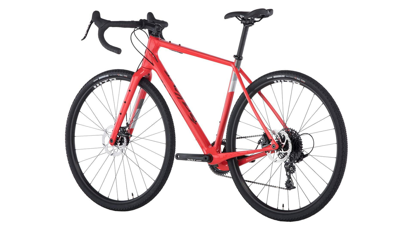 Salsa Warbird Carbon Apex 1 bike orange color rear three-quarter view