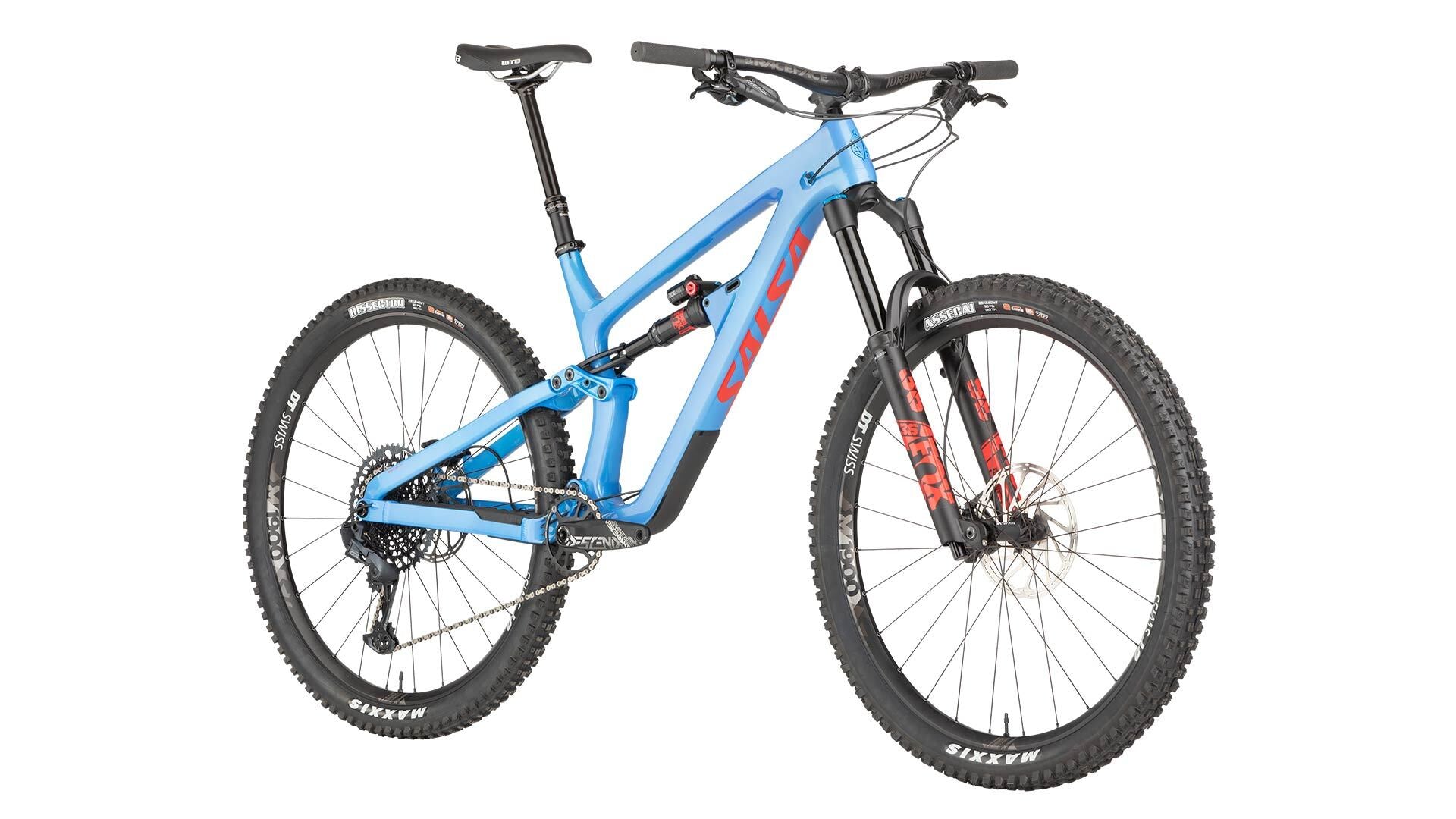 Salsa Blackthorn C GX Eagle bike blue color front three-quarter view