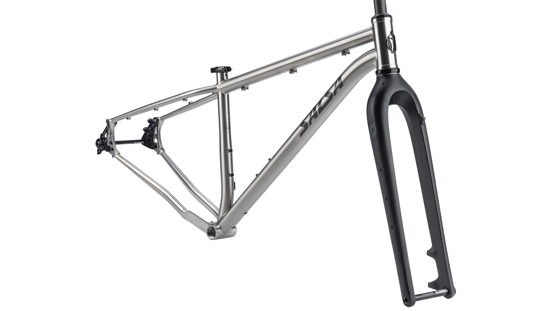 Salsa Fargo 32 Titanium Frame - Brused titanium - side profile view