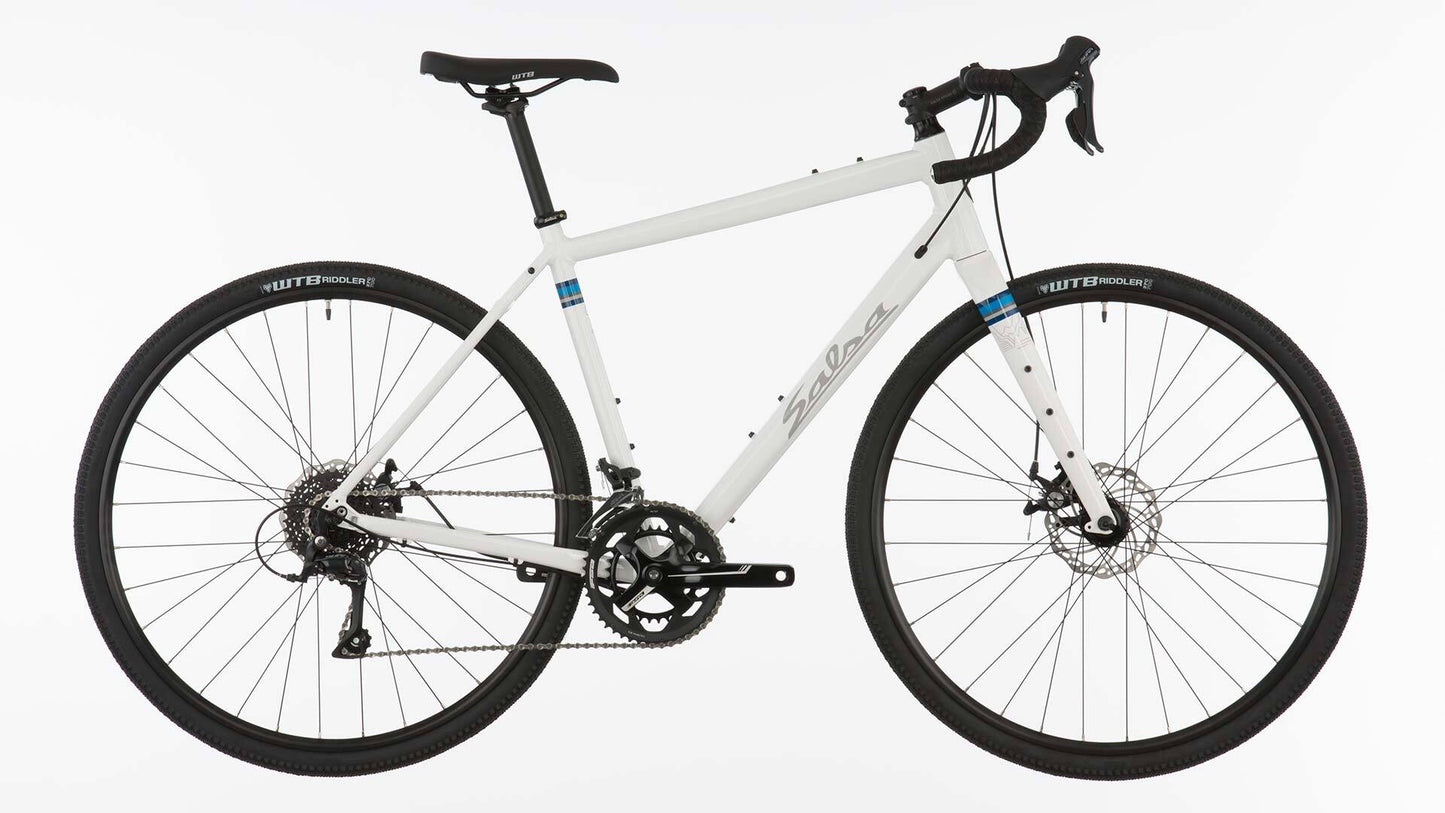 Salsa Journeyman Sora 700c bike white color side view