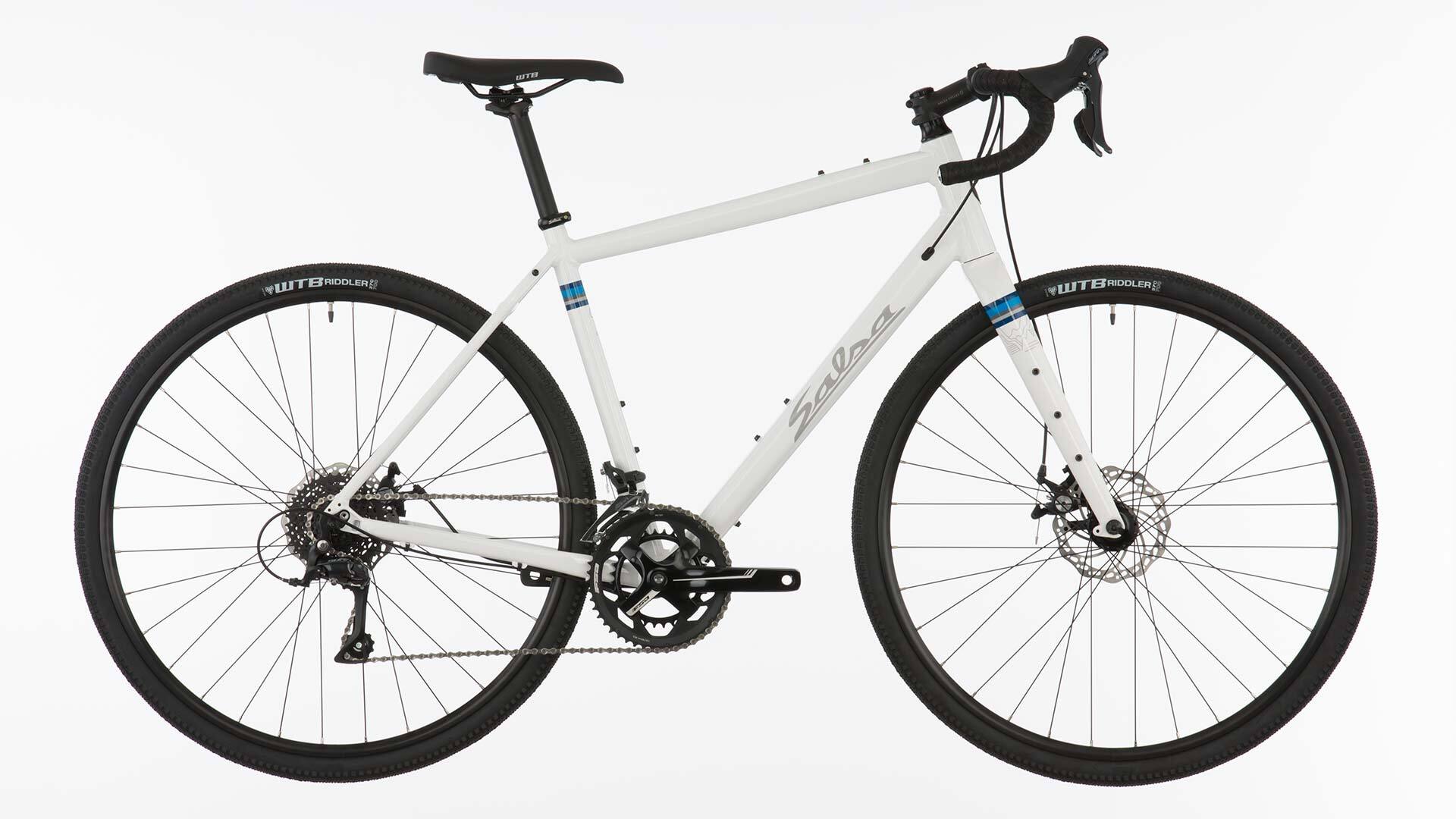 Salsa Journeyman Sora 700c bike white color side view