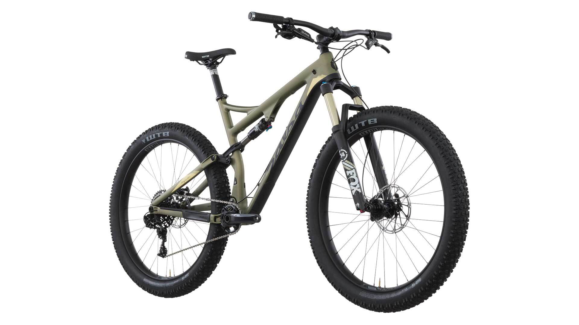 Salsa Pony Rustler Carbon GX1 bike green color front three-quarter view