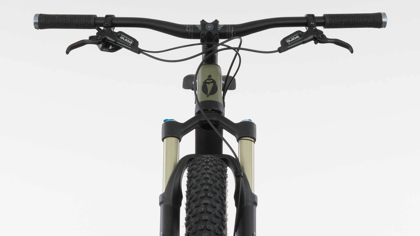 Salsa Pony Rustler Carbon GX1 bike green color front view