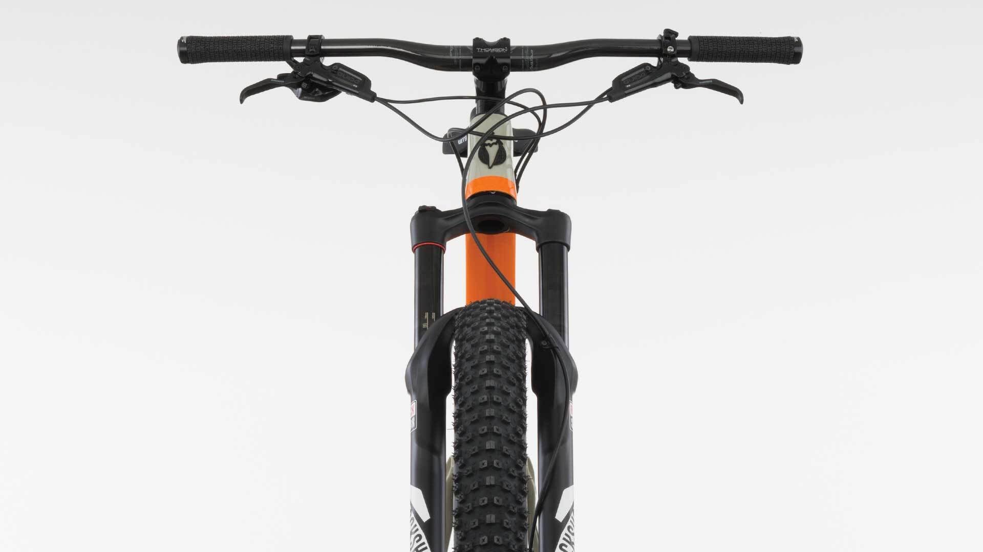 Salsa Pony Rustler Carbon bike tan color front straight-on view