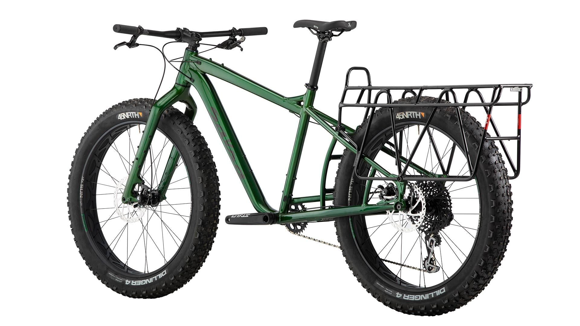 Salsa 2020 Blackborow GX Eagle Green Fat Bike rear three-quarter view