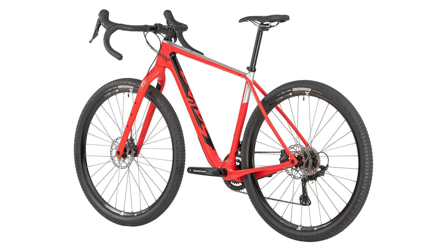 Salsa Cutthroat Carbn GRX 810 bike red color rear three-quarter view