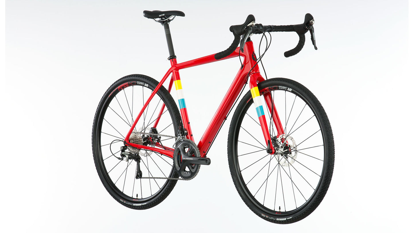 Salsa Warbird Carbon Ultegra bike red color front three-quarter view