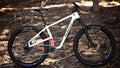 Salsa Woodsmoke Carbon GX1 27.5 Plus bike white color side view in forest