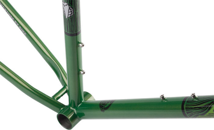 Salsa El Mariachi Frame green color bottom bracket area focus
