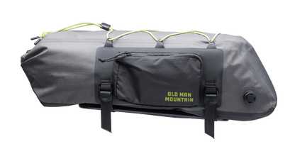 Gray Old Man Mountain Atlas Rack Pack with black straps and 'Old Man Mountain' branding