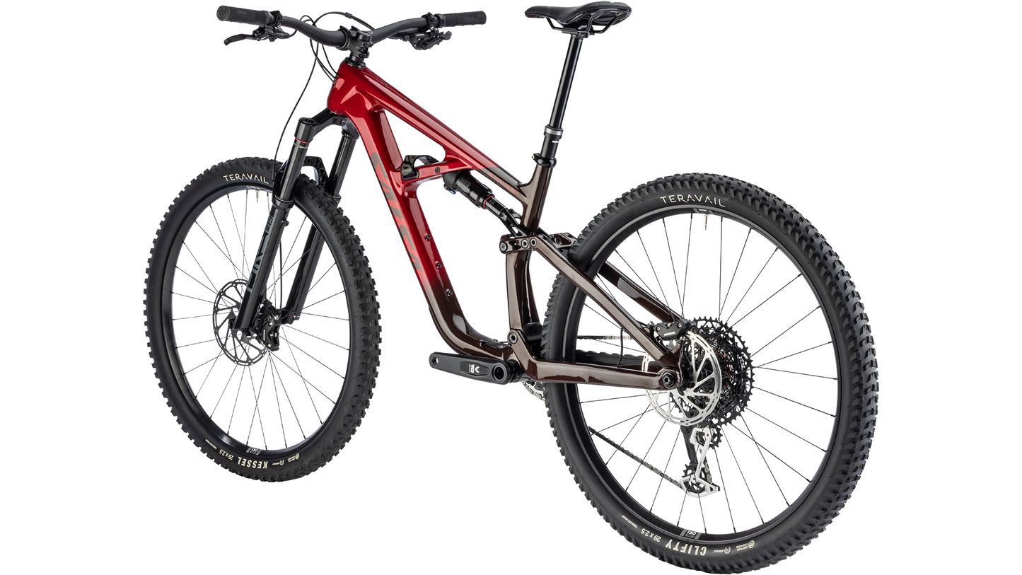 Salsa Blackthorn 125 C MTB - Dark Umber/Canyon Red - Rear three quarter view