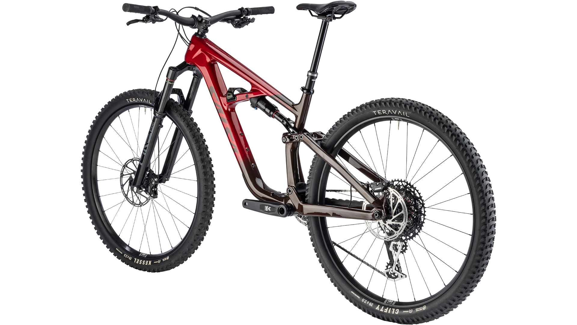 Salsa Blackthorn 125 C MTB - Dark Umber/Canyon Red - Rear three quarter view