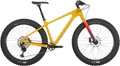 Salsa Beargrease C XT fat bike, yellow, side view on white background