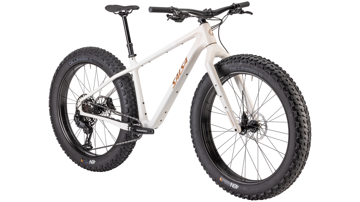Salsa Beargrease Carbon - frost white - front three quarter view