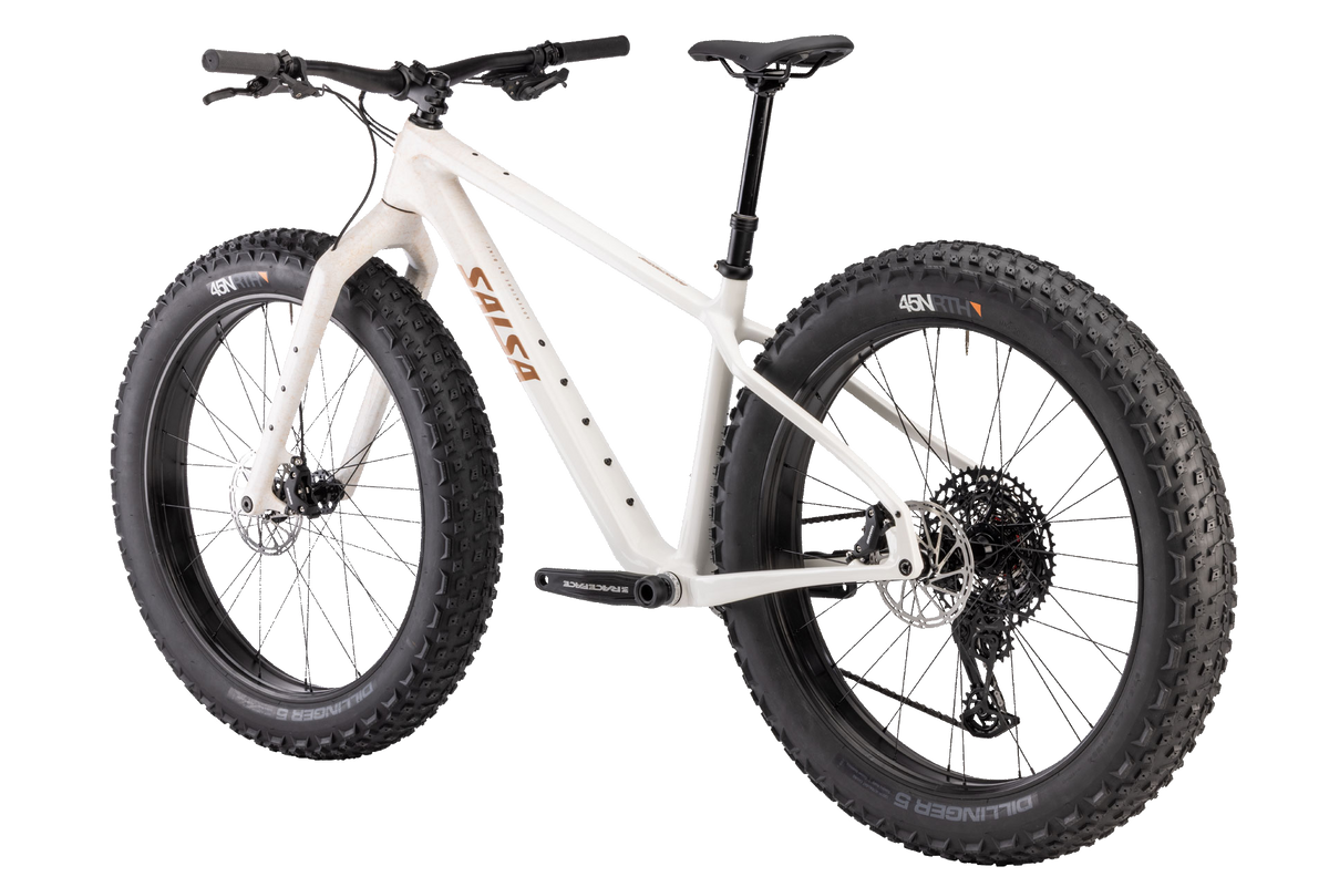 Salsa Beargrease Carbon - frost white - rear three quarter view