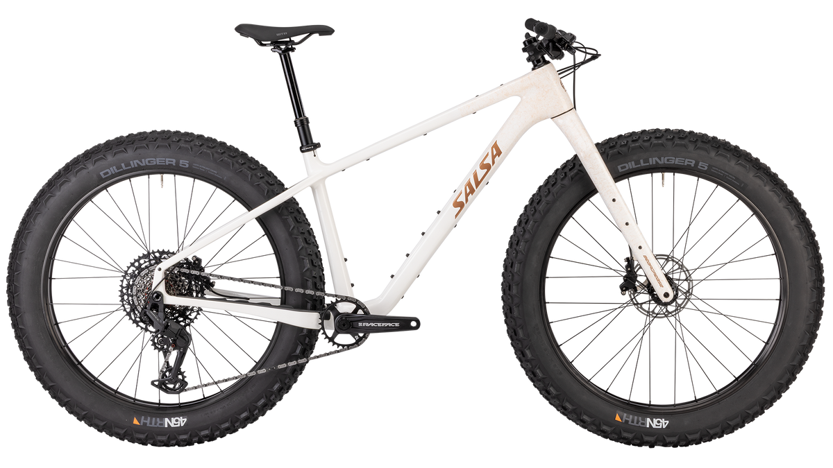 Salsa Beargrease Carbon - frost white - Side profile view