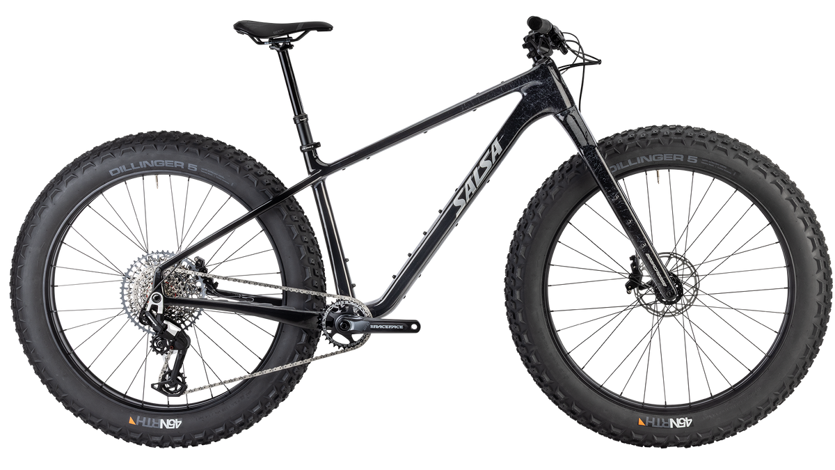 Salsa Beargrease Carbon - Onyx Black - Side profile view