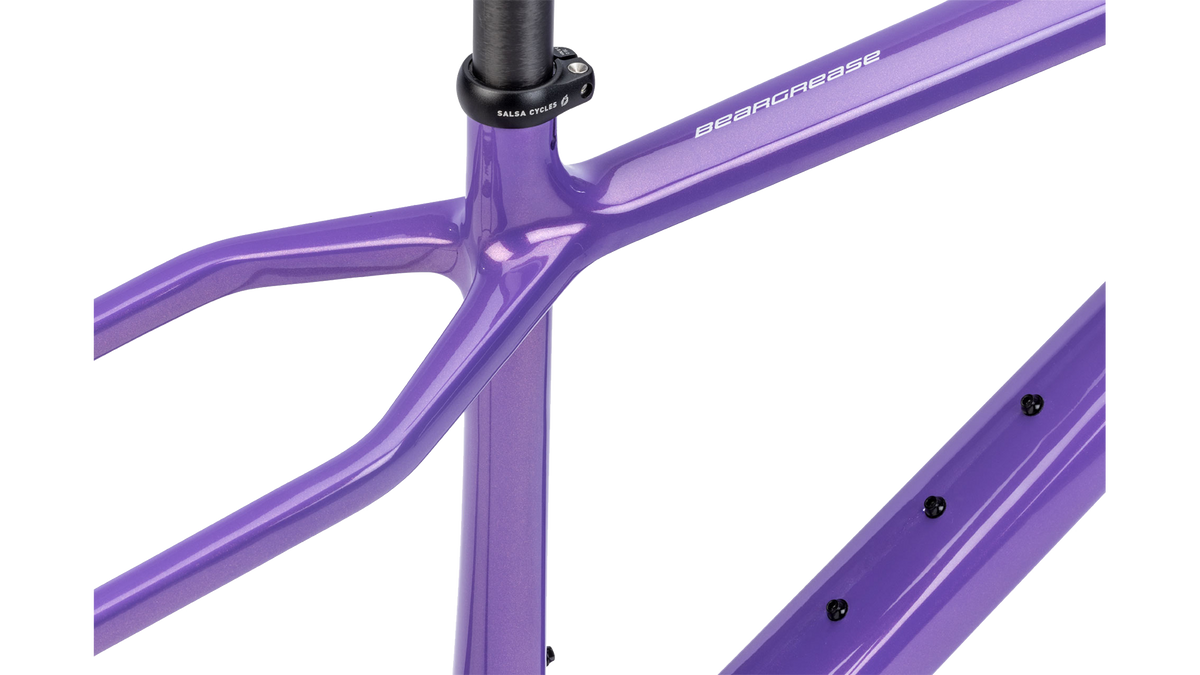 Salsa Beargrease Carbon Frameset - Twilight purple - Seat tube view