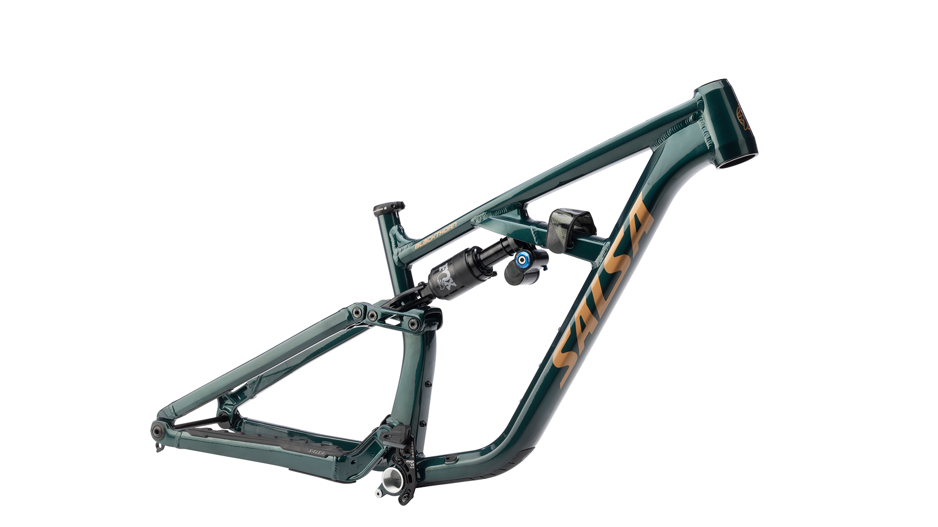 Salsa Blackthorn 145 Aluminum MTB Frame - Black Spruce - Side profile view