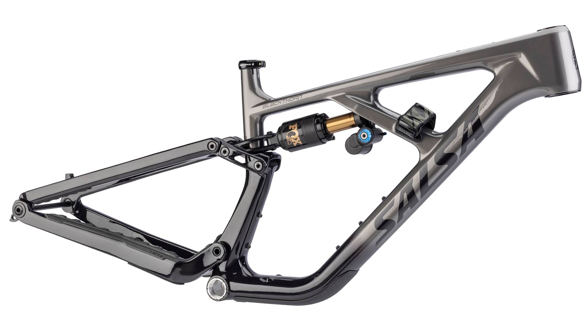Salsa Blackthorn C 145 MTB Frameset - Black/Graphite Gray - Side profile view