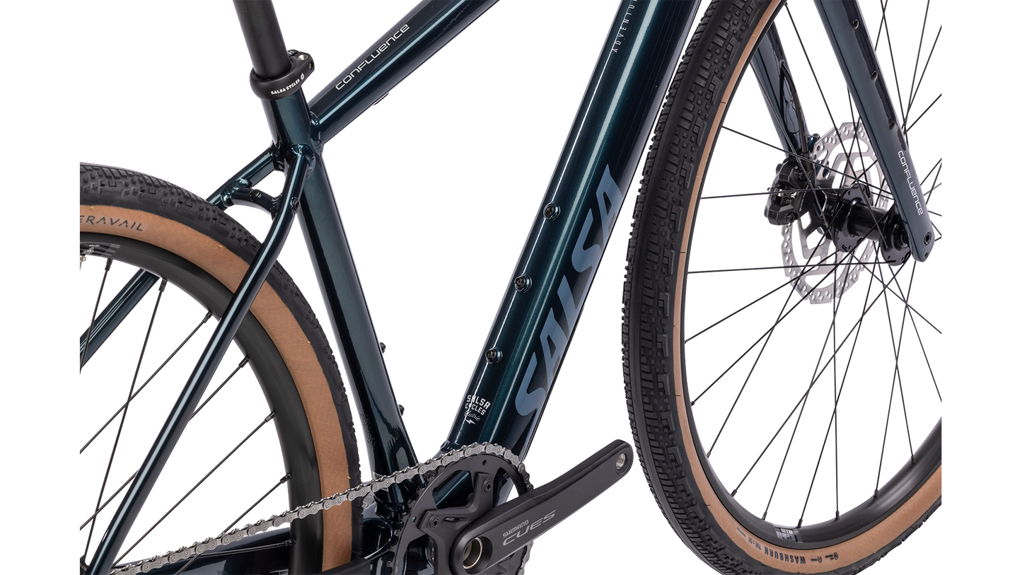 Salsa Confluence Cues 10 Dropbar Ebike - Midnight Blue - Bottle mount detail view
