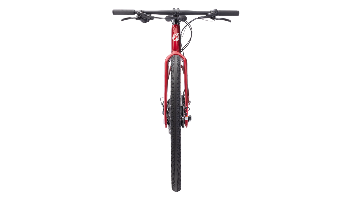 Salsa Confluence Flat Bar Essa 8 Ebike - Canyon Red - Front View
