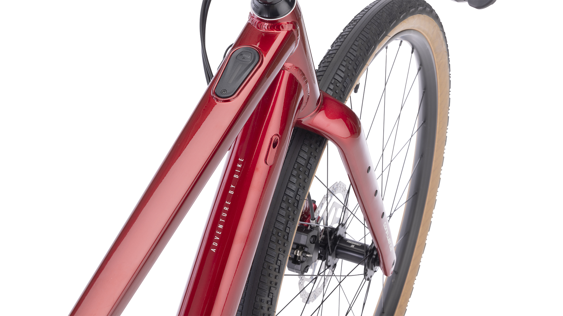 Salsa Confluence Flat Bar Essa 8 Ebike - Canyon Red - Power Button Detail View