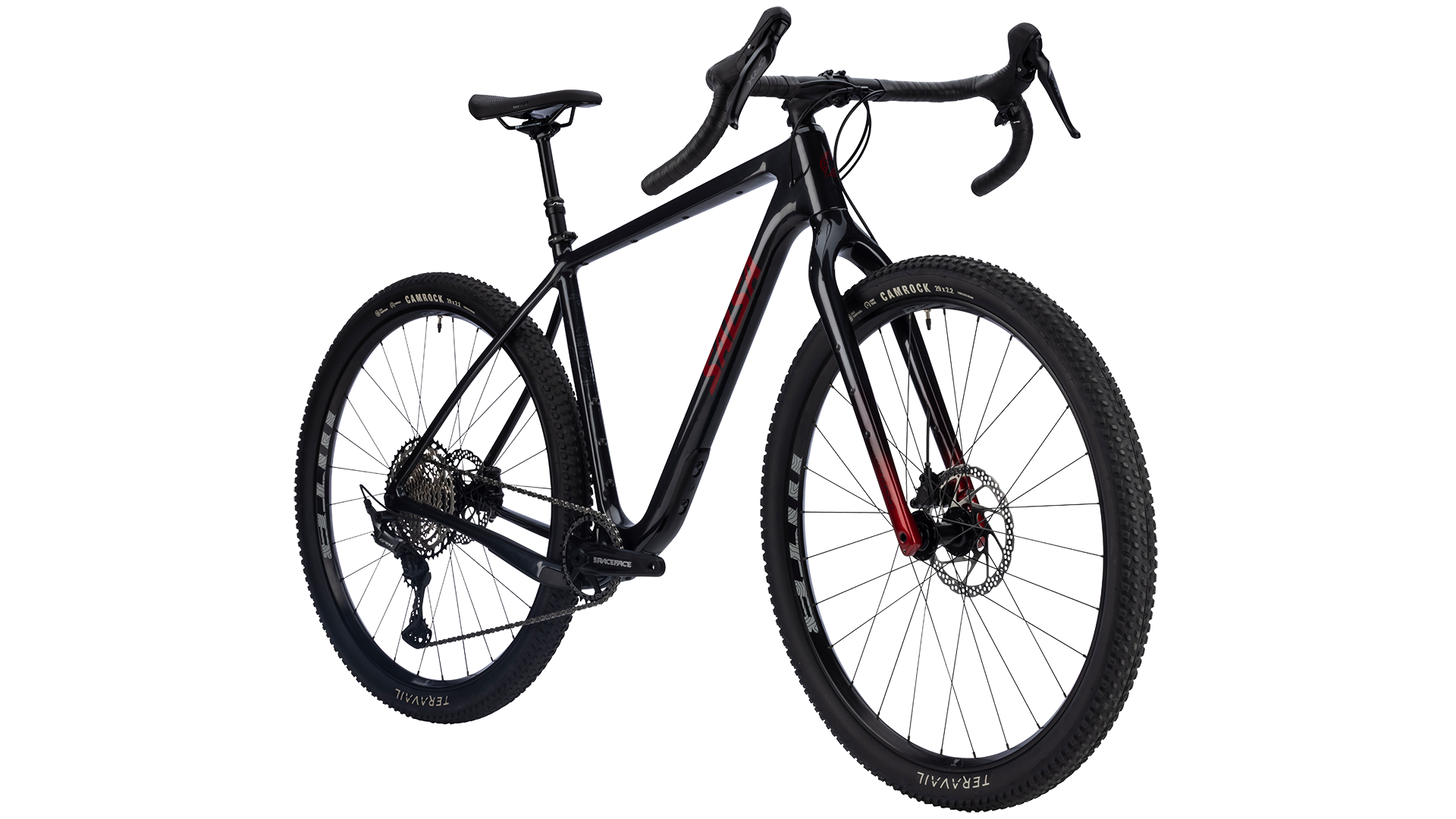 Salsa Cutthroat GRX 610 Gravel Bike - Smoke Black - Front three quarter view