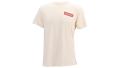 A cream-colored short-sleeve t-shirt with a red rectangular chest logo containing the brand name 'SALSA'. 