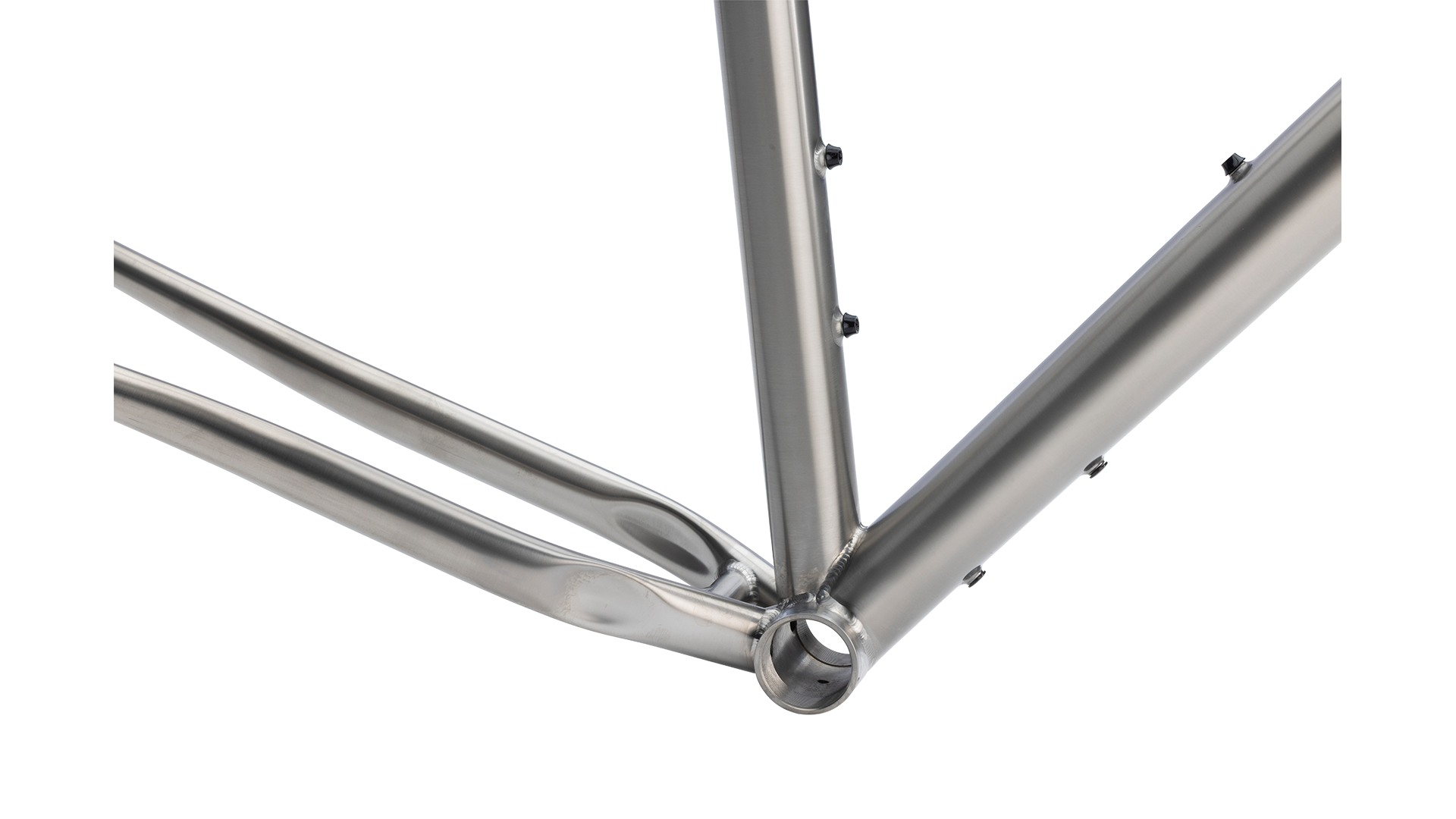 Salsa Fargo Ti Gravel Bike Frameset - Brushed Titanium - bottom half of frame closeup
