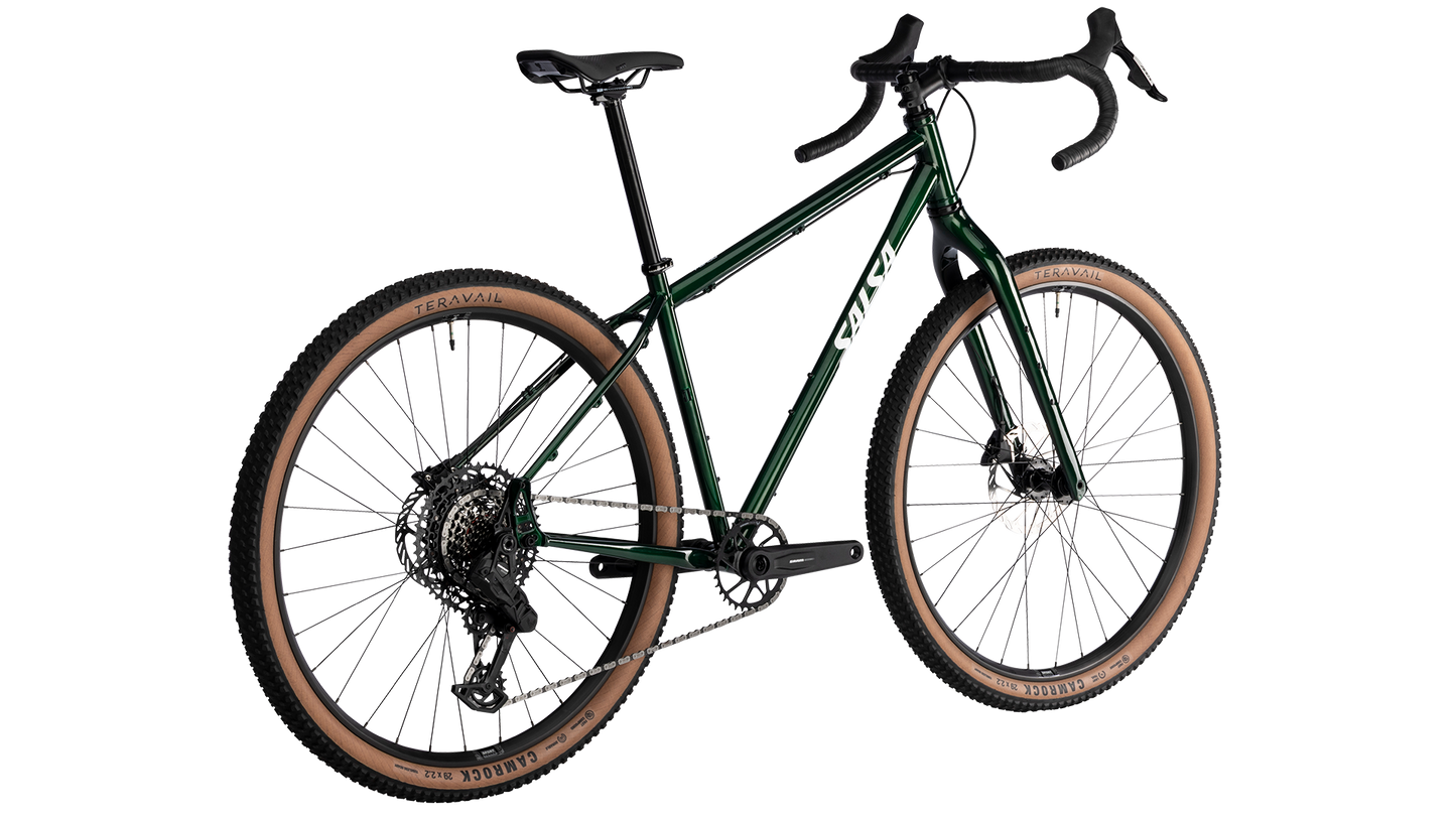 Salsa Fargo Apex S1000 Gravel Bike - Peat Moss - Rear three quarter view