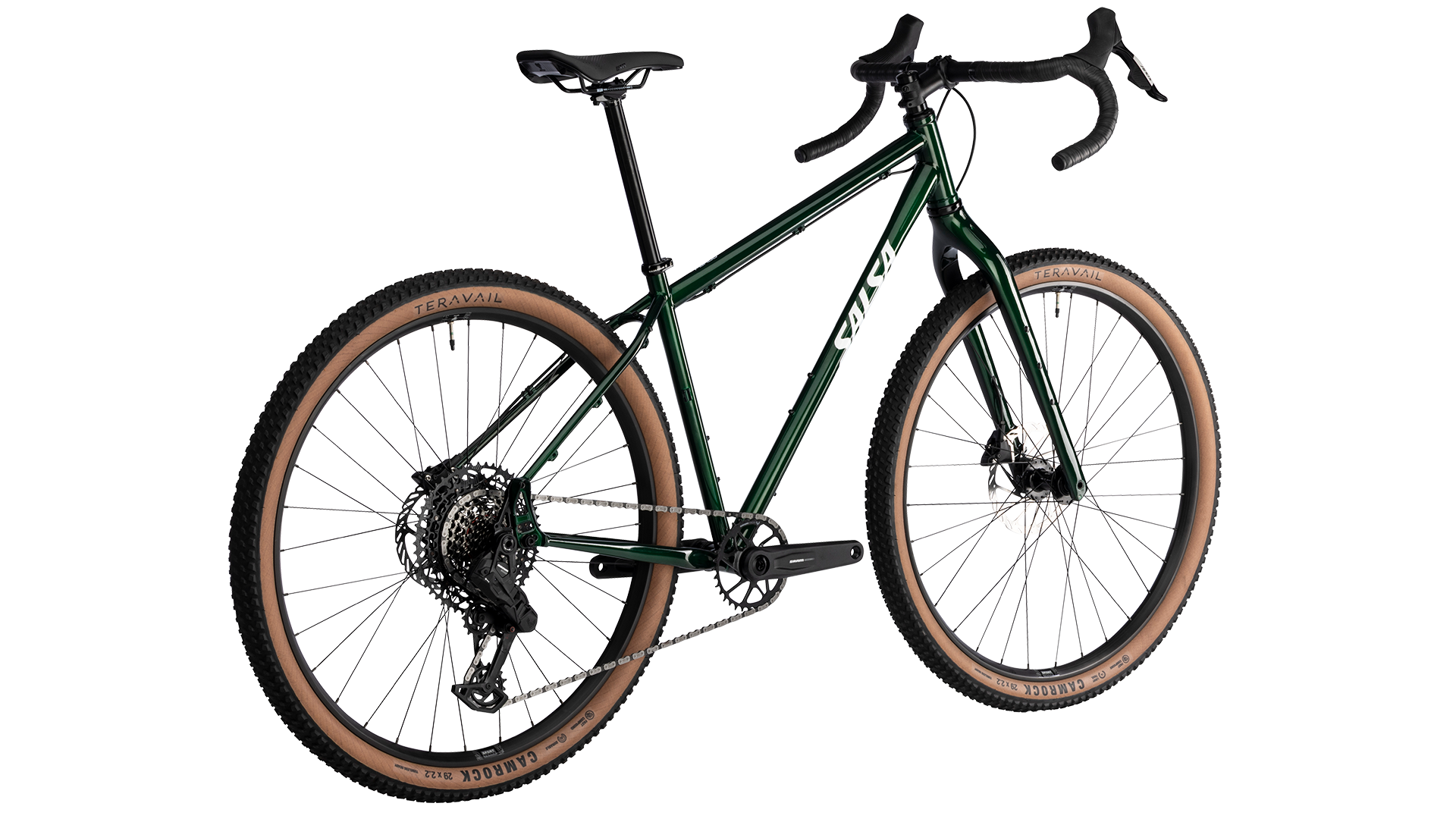 Salsa Fargo Apex S1000 Gravel Bike - Peat Moss - Rear three quarter view