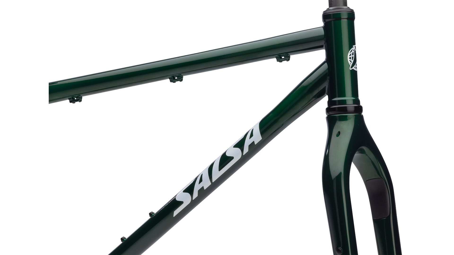 Salsa Fargo Gravel Bike Frameset - Peat Moss - Front steerer tube closeup