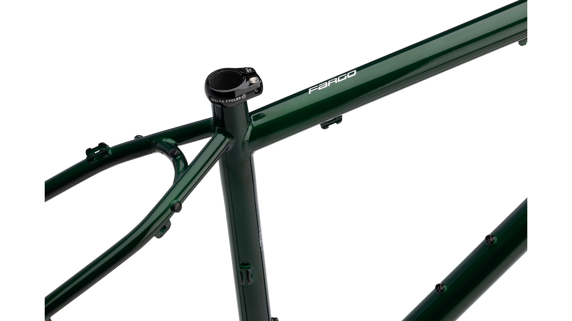 Salsa Fargo Gravel Bike Frameset - Peat Moss - Top half of frame closeup