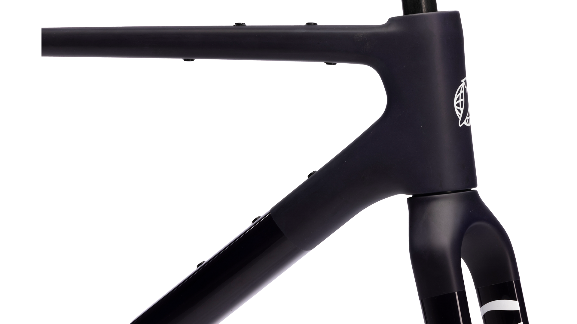 Salsa Flyway DLX Carbon Frameset - Midnight - Closeup view of steerer tube