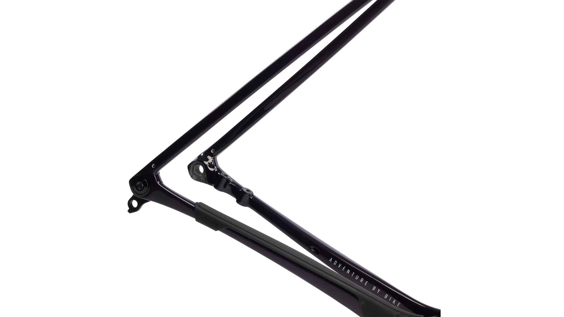 Salsa Flyway DLX Carbon Frameset - Midnight - Close up of the rear end of frame