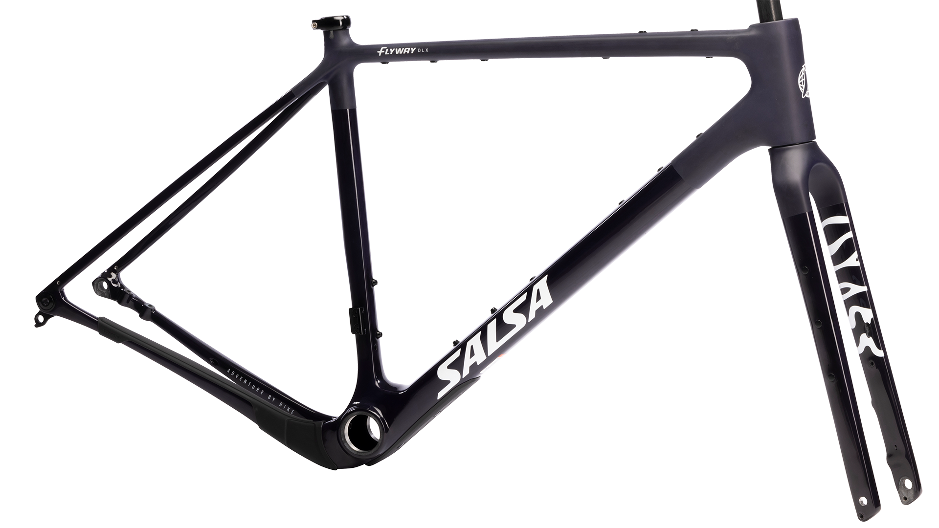 Salsa Flyway DLX Carbon Frameset - Midnight - Side profile view