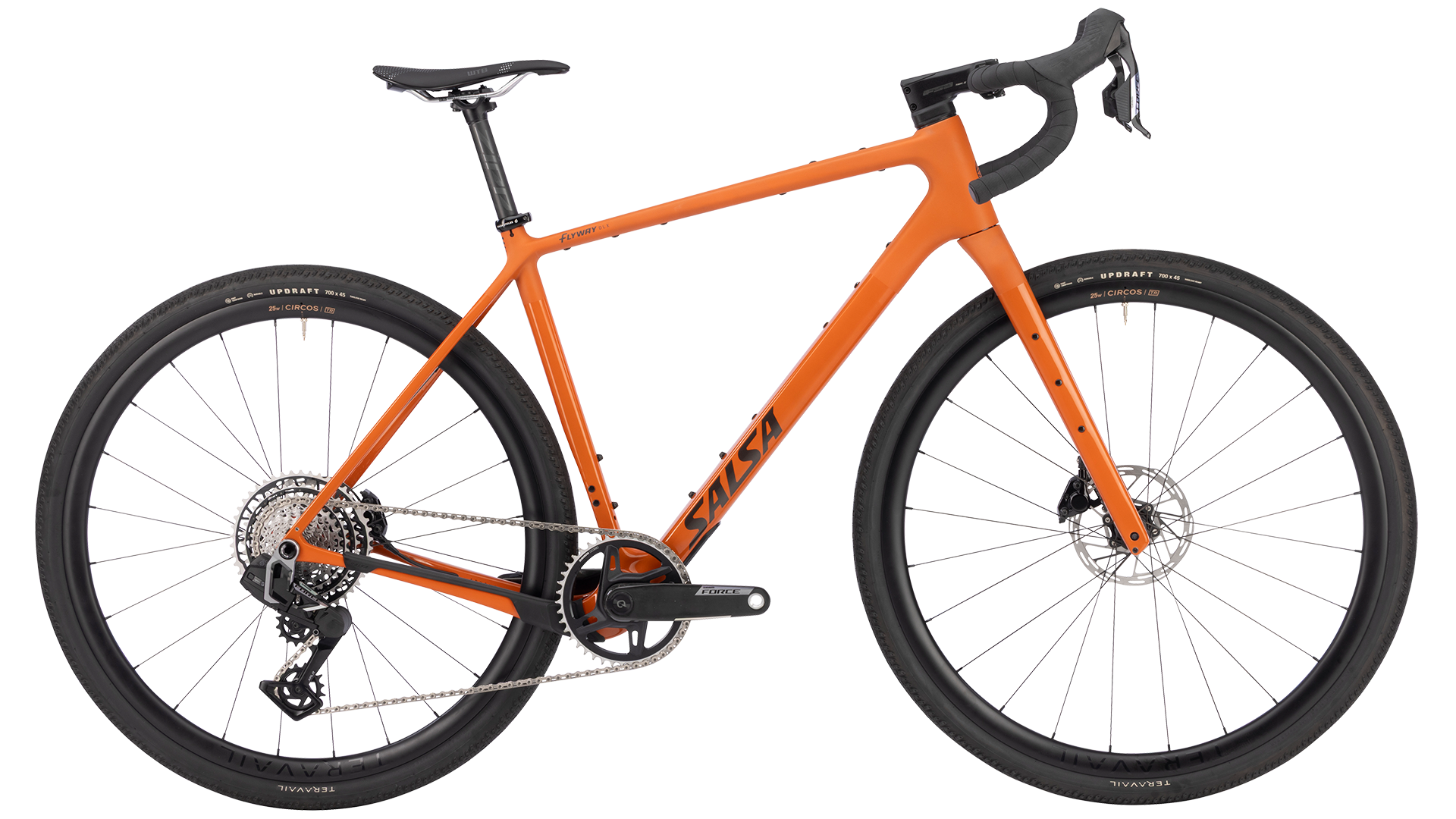 Salsa Flyway Force XPLR AXS gravel bike - Amber -Side profile view