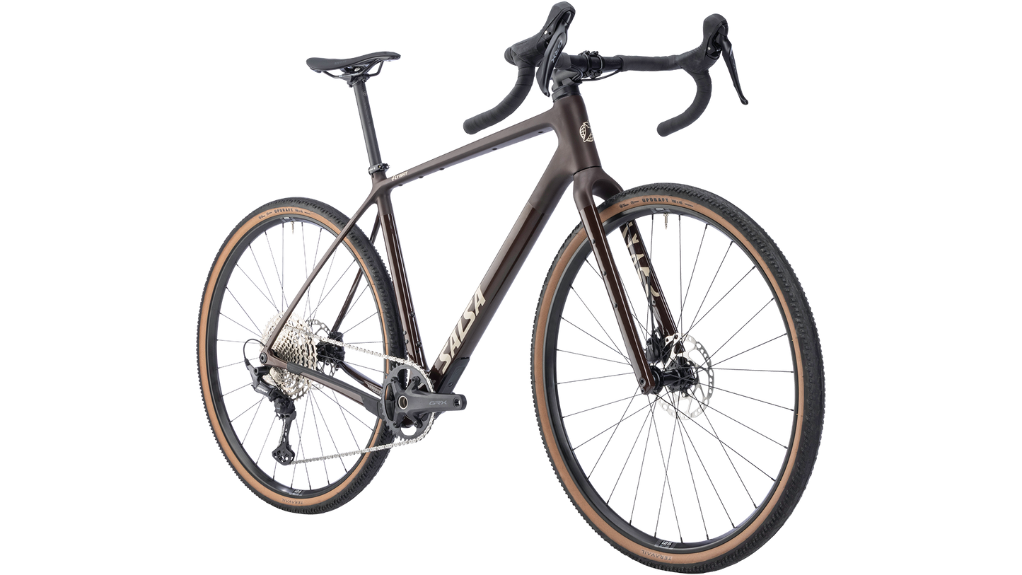 Salsa Flyway GRX 610 gravel bike - Dark Umber - front three quarter view