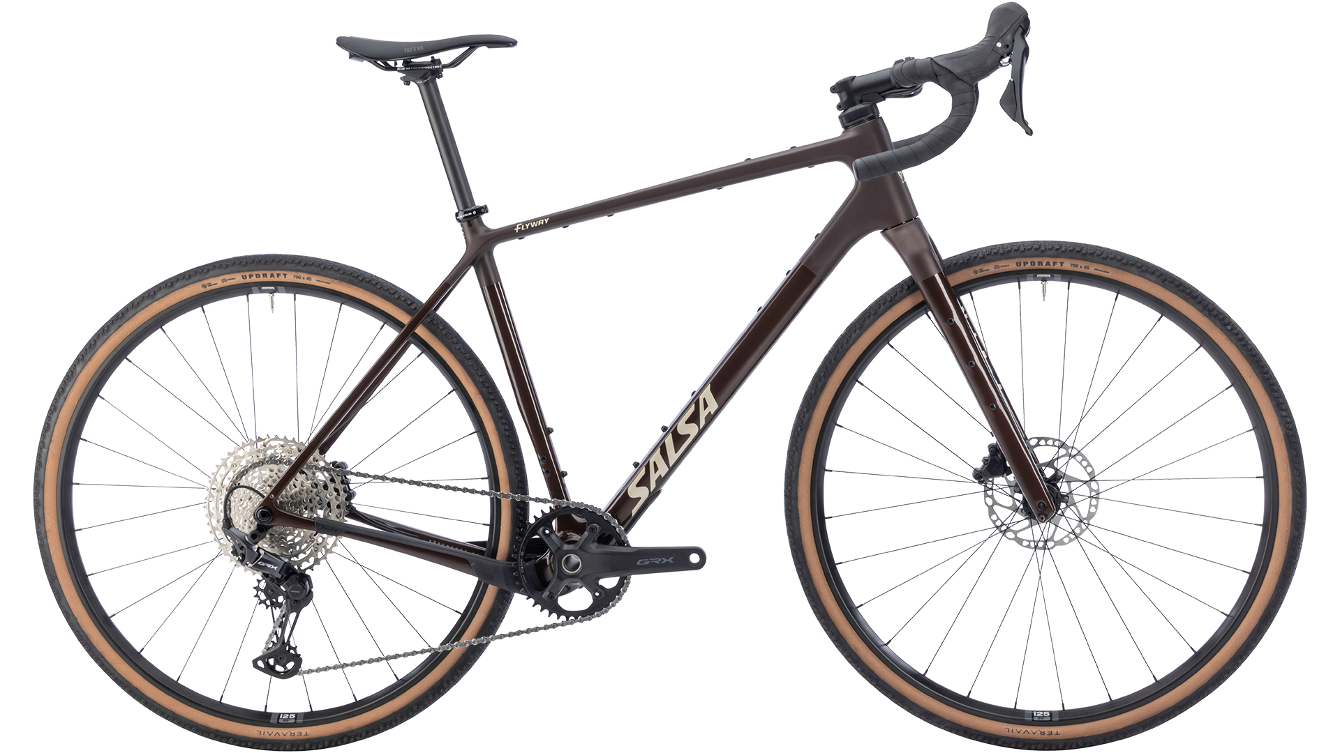Salsa Flyway GRX 610 gravel bike - Dark Umber - side profile view