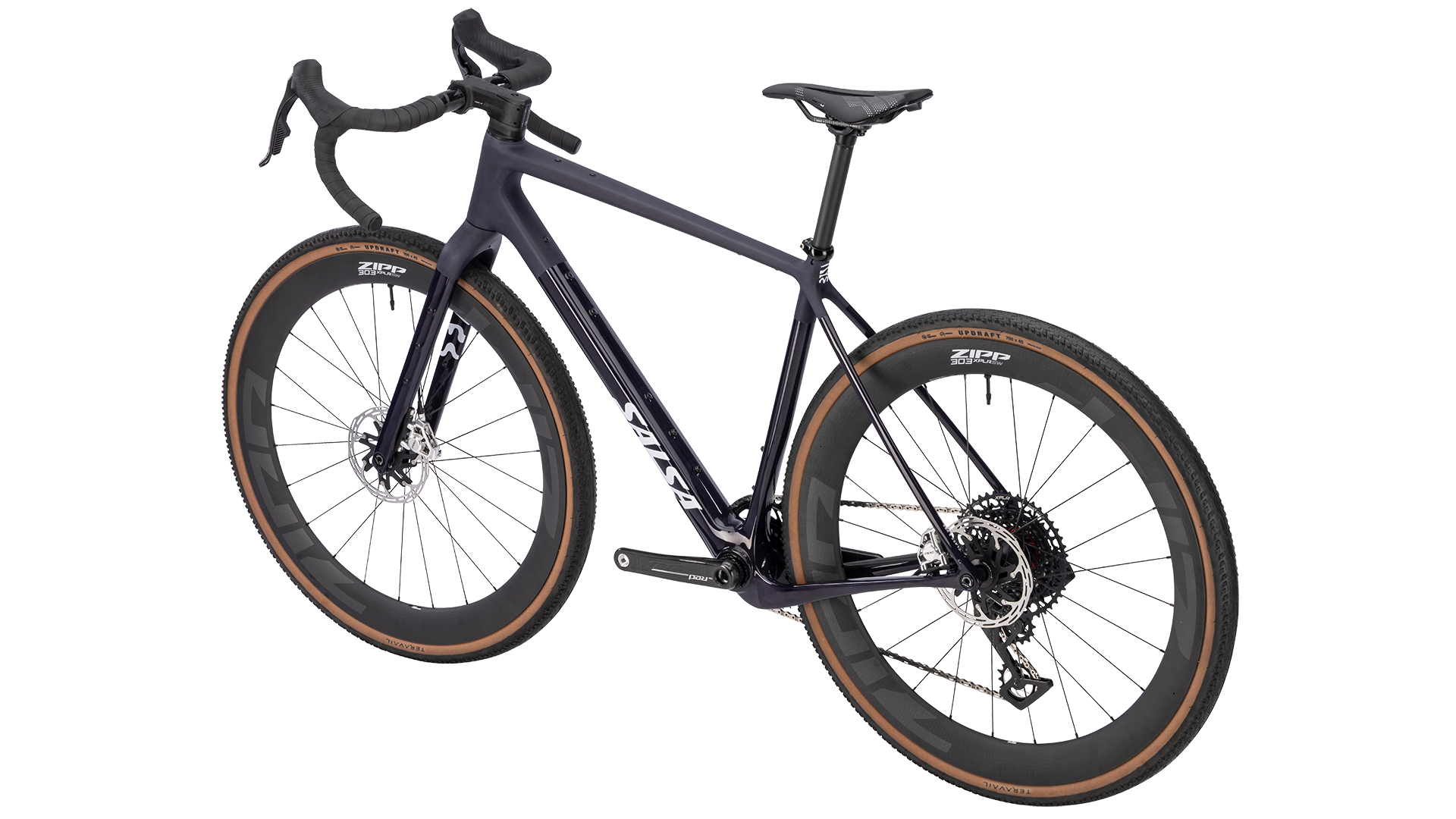 Salsa Flyway RED XPLR AXS gravel bike - Midnight - rear three quarter view