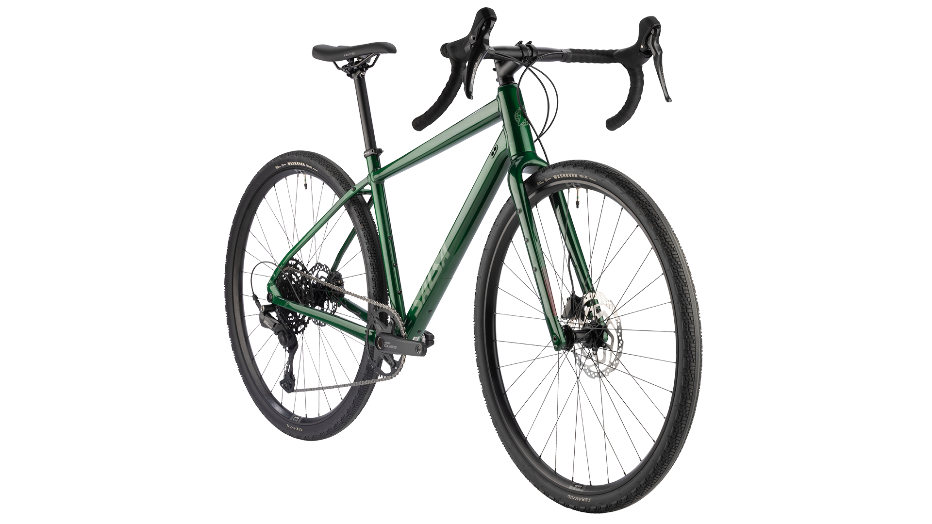 Salsa Journeyer CUES 10 Gravel Bike - Peat Moss - Front three quarter view