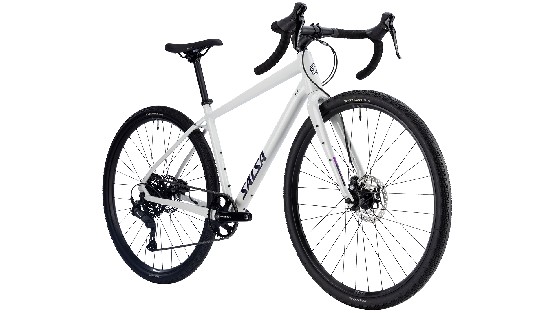 Salsa Journeyer ESSA 8 Gravel Bike - Vapor Gray - Front three quarter view