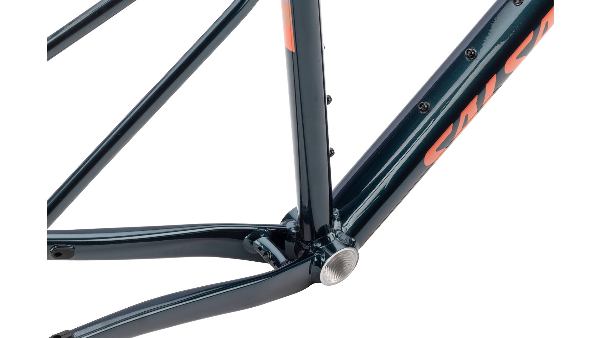 Salsa Journeyer Gravel Bike Frameset - Midnight Blue - Lower half of frame closeup