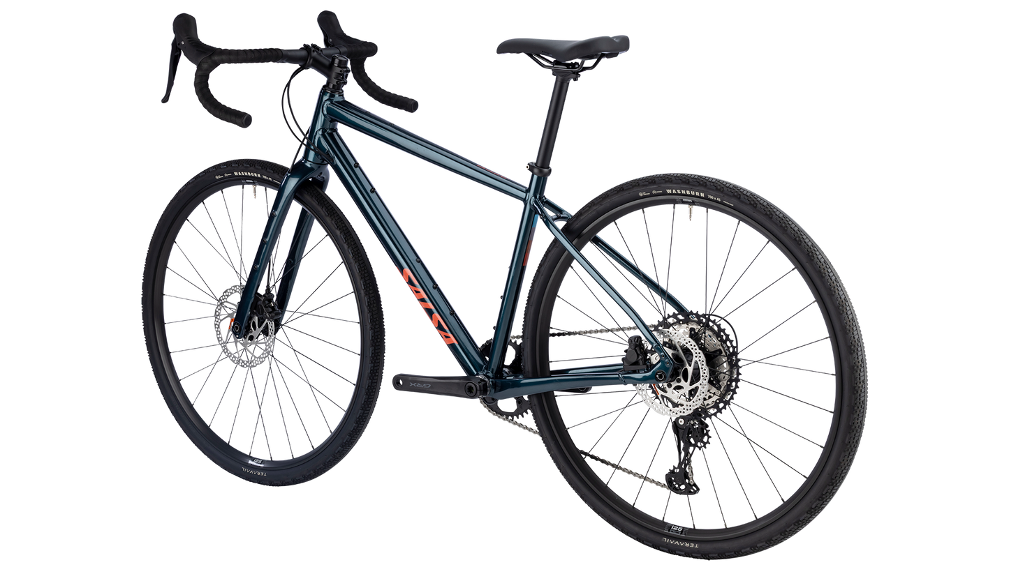 Salsa Journeyer GRX 610 Gravel Bike - Midnight Blue - Rear three quarter view