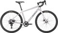 Salsa Journeyer Apex 1 650b bike, silver, side view on white background