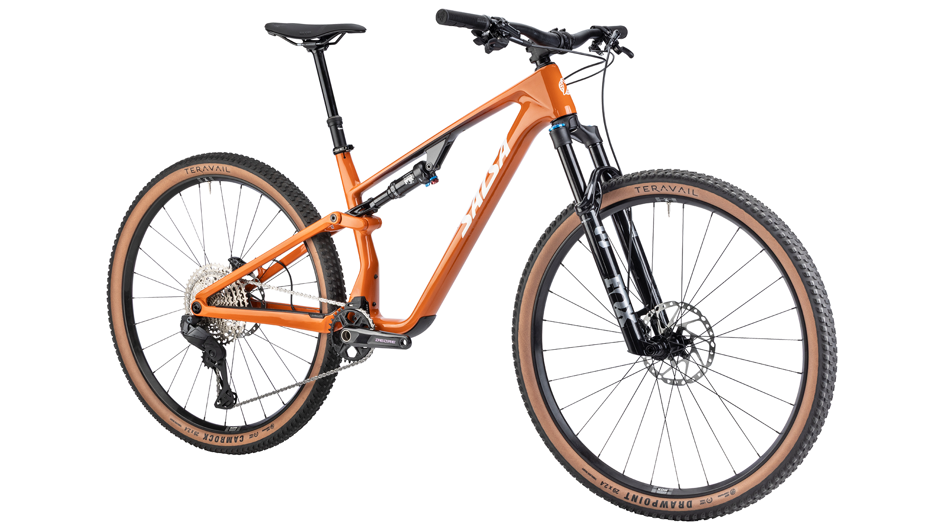 Salsa Spearfish Carbon MTB - Amber - front three quarter view